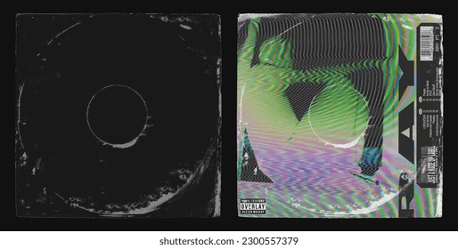 distressed vinyl cover texture overlay for album cover design ( translation : lorem ipsum a dummy text generator )