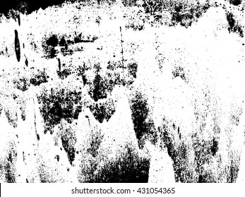 Distressed wall texture overlay. Abstract black and white grunge vector background