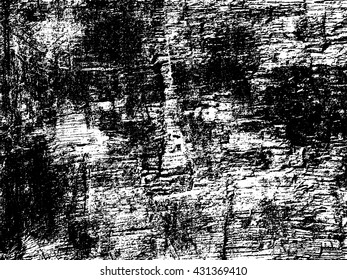Distressed wall texture overlay. Abstract black and white grunge vector background