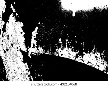 Distressed wall texture overlay. Abstract black and white grunge vector background