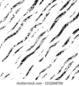 Distressed wave grainy overlay texture. Grunge wavy messy background. Dirty powder diagonal curve line template. Aged splatter crumb wall backdrop. Weathered drips aging design element. EPS10 vector.