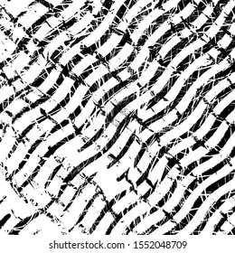 Distressed wave grainy overlay texture. Grunge wavy messy background. Dirty powder diagonal curve line template. Aged splatter crumb wall backdrop. Weathered drips aging design element. EPS10 vector.