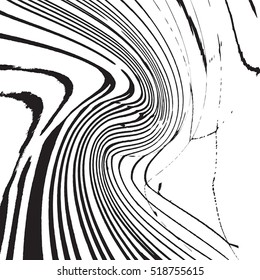 Distressed Wavy Lines Black Overlay Texture For Your Design. EPS10 vector.