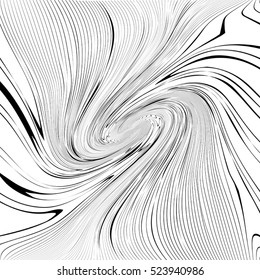 Distressed Wavy Lines Black Overlay Texture For Your Design. EPS10 vector.