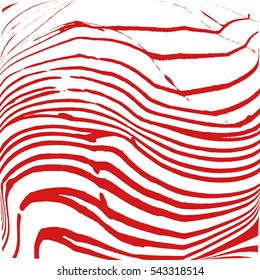 Distressed Wavy Lines Red Color Overlay Texture For Your Design. EPS10 vector.