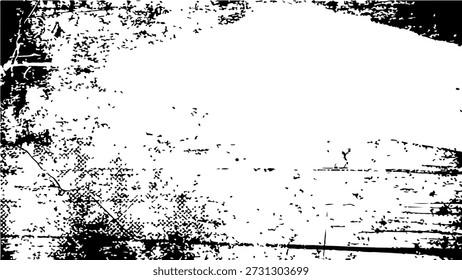Weißer Hintergrund mit schwarzen Flecken und Markierungen