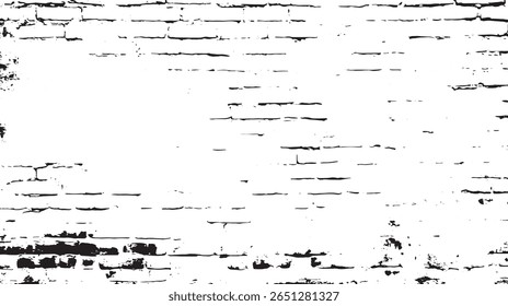 Una pared de ladrillo blanco angustiado con grunge negro crea una textura desgastada para fondos y diseños