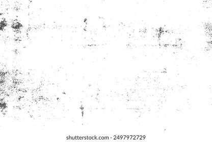 Textura de semitono granulado blanco afligido. Superposición de polvo texturizado. Partículas de ruido de grano: efectos de patrón sin fisuras en blanco y negro y fondo negro oxidado. Ilustración vectorial