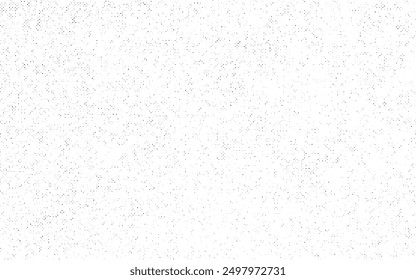 Textura de semitono granulado blanco afligido. Superposición de polvo texturizado. Partículas de ruido de grano: efectos de patrón sin fisuras en blanco y negro y fondo negro oxidado. Ilustración vectorial