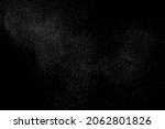 Distressed white grainy texture. Dust overlay textured. Grain noise particles. Snow effect. Rusted black background. Vector illustration, EPS 10.  