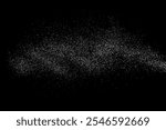 Distressed white grainy texture. Dust overlay textured. Grain noise particles. Snow effects pack. Black background. Vector illustration, EPS 10. 