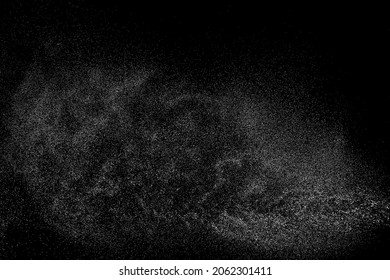Textura de grano blanco angustiada. El polvo sobrante texturado. Partículas de ruido de grano. Envase con efectos de nieve. Fondo negro rayado. Ilustración del vector, EPS 10.  