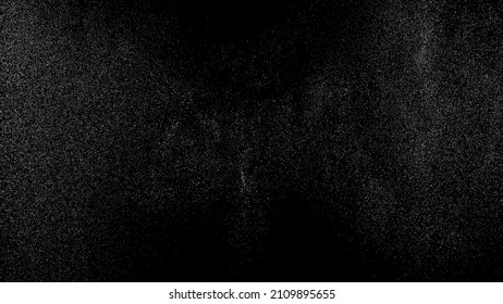 Distressed white grainy texture. Dust overlay textured. Grain noise particles. Snow effects pack. Rusted black background. Vector illustration, EPS 10.  