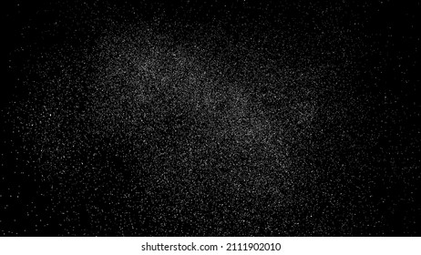 Distressed white grainy texture. Dust overlay textured. Grain noise particles. Snow effects pack. Rusted black background. Vector illustration, EPS 10.  