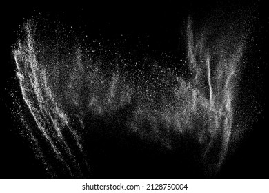 Distressed white grainy texture. Dust overlay textured. Grain noise particles. Snow effects pack. Rusted black background. Vector illustration, EPS 10.  