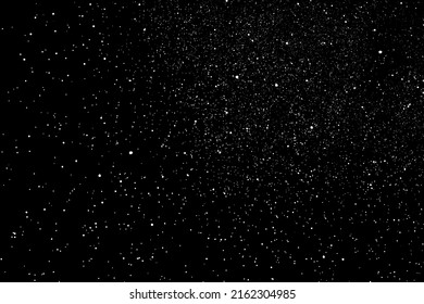 Distressed white grainy texture. Dust overlay textured. Grain noise particles. Snow effects pack. Rusted black background. Vector illustration, EPS 10.  