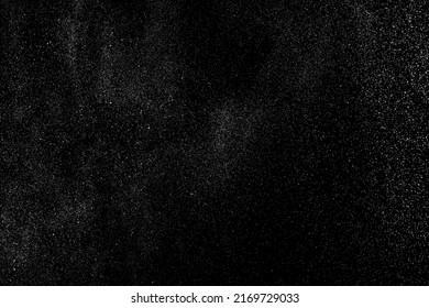 Texture grise blanche et avariée. Découpage de poussière texturée. Des particules de bruit de grain. Pack d'effets de neige. Arrière-plan noir rouillé. Illustration vectorielle, EPS10.  