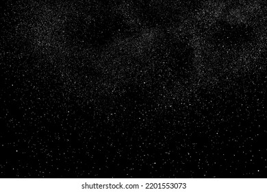 Distressed white grainy texture. Dust overlay textured. Grain noise particles. Snow effects pack. Rusted black background. Vector illustration, EPS 10.  
