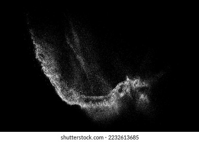 Distressed white grainy texture. Dust overlay textured. Grain noise particles. Snow effects pack. Rusted black background. Vector illustration, EPS 10.  