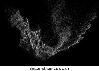 Distressed white grainy texture. Dust overlay textured. Grain noise particles. Snow effects pack. Rusted black background. Vector illustration, EPS 10.  