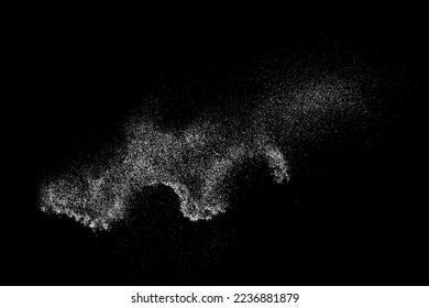 Distressed white grainy texture. Dust overlay textured. Grain noise particles. Snow effects pack. Rusted black background. Vector illustration, EPS 10.  