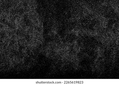 Distressed white grainy texture. Dust overlay textured. Grain noise particles. Snow effects pack. Rusted black background. Vector illustration, EPS 10.  