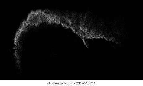Distressed white grainy texture. Dust overlay textured. Grain noise particles. Snow effects pack. Rusted black background. Vector illustration, EPS 10.  