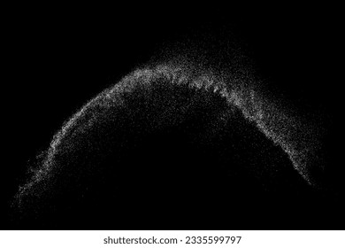 Distressed white grainy texture. Dust overlay textured. Grain noise particles. Snow effects pack. Rusted black background. Vector illustration, EPS 10.  