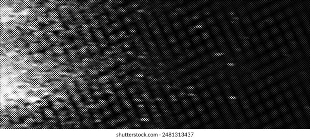 Textura granulada blanca en dificultades. Superposición de polvo con textura. Partículas de ruido de grano. Pack de efectos de nieve. Fondo negro oxidado
