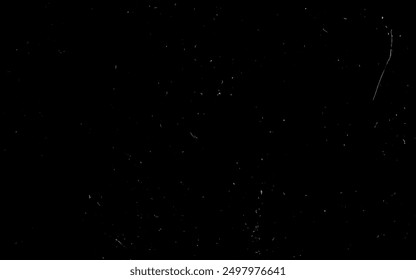 Distressed white grainy texture. Dust overlay textured. Grain noise particles. Snow effects and rusted black background. Vector illustration