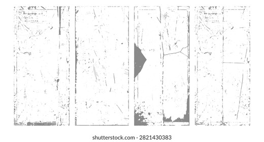 Distressed white wooden plank texture, rustic painted wood background, weathered vertical boards, chipped paint, vintage farmhouse style, cracked grain, seamless texture design.