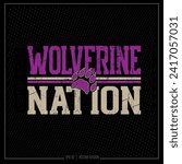 Distressed Wolverine Nation, Wolverine Nation, Sports Emblem, Sports