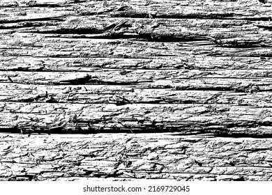 Distressed wood texture. Black grainy texture on white background. Dust overlay textured. Grain noise particles. Rusted white effect. Grunge design elements. Vector illustration, EPS 10.