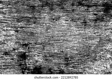 Distressed wood texture. Black grainy texture on white background. Dust overlay textured. Grain noise particles. Rusted white effect. Grunge design elements. Vector illustration, EPS 10.