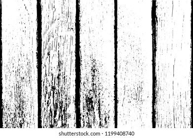 Distressed wooden planks overlay texture. Vector illustration. Wood grain background.