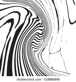 Distressed Zebra Lines Wavy  Black Overlay Texture For Your Design. EPS10 vector.