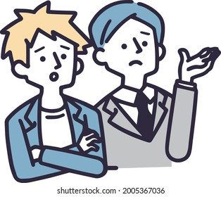 distressing negative man simple illustration