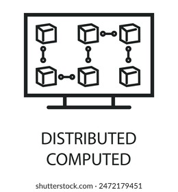 distributed computed flat icon outline vector art