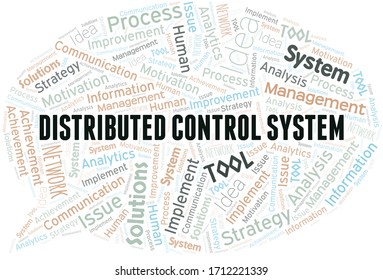 Distributed Control System typography vector word cloud.