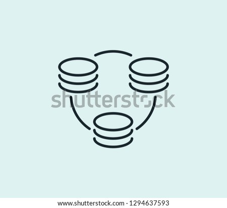 Distributed database icon line isolated on clean background. Distributed database icon concept drawing icon line in modern style. Vector illustration for your web mobile logo app UI design.