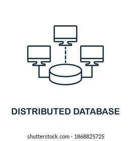 Distributed Database icon. Simple line element from data organization collection. Filled Distributed Database icon for templates, infographics and more.
