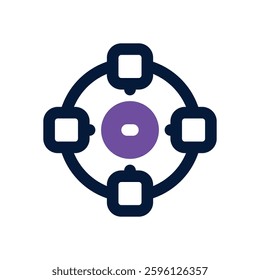 distributed dual tone icon. Sleek and modern vector icon for websites, mobile apps, marketing materials, and corporate design. Fully scalable and ready to use.