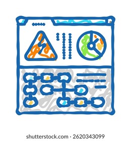 distributed generation electric grid doodle icon sketch vector. distributed generation electric grid sign. isolated symbol illustration
