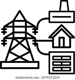 Distributed Generation line icon single with high quality	