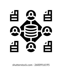 distributed ledger decentralized application glyph icon vector. distributed ledger decentralized application sign. isolated symbol illustration