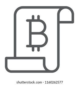 Distributed ledger line icon, finance and money, digital ledger sign, vector graphics, a linear pattern on a white background, eps 10.