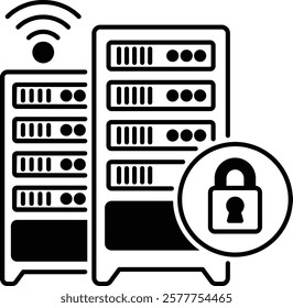 Distributed supercomputing Machine vector color design, Web hosting service Symbol Computing machines Sign, Internet Application Management stock illustration, quantum computing in data center concept