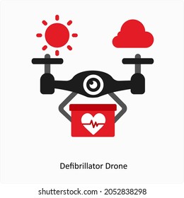 Distributer or Delivery Drone Icon Concept 
