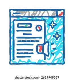 distributing press release doodle icon sketch vector. distributing press release sign. isolated symbol illustration