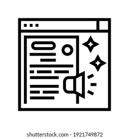 Distributing Press Release Line Icon Vector. Distributing Press Release Sign. Isolated Contour Symbol Black Illustration